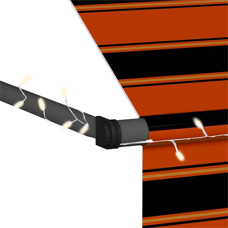 vidaXL Retractable Awning in Orange/Brown