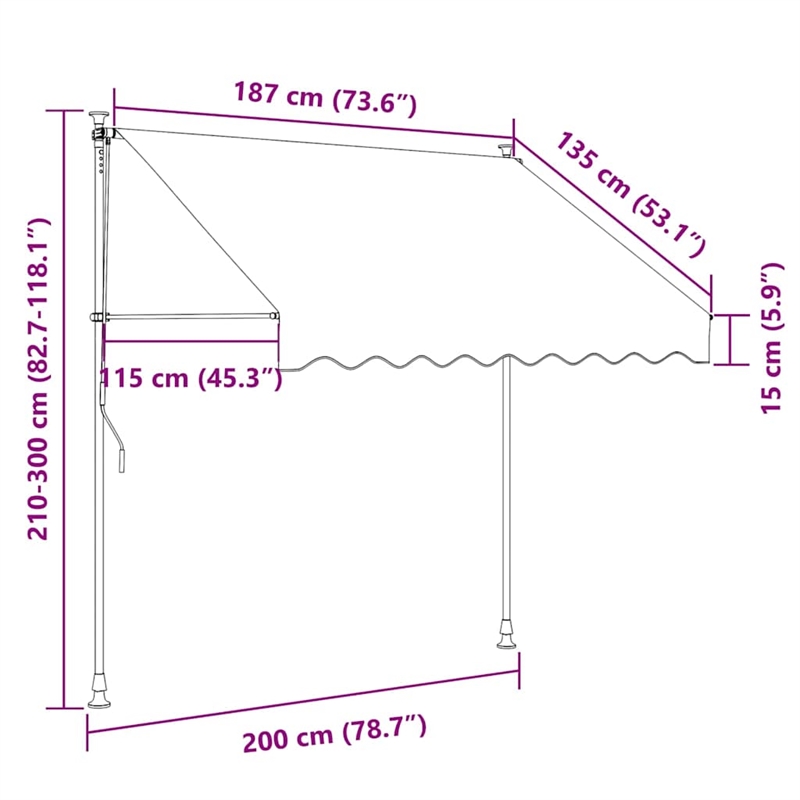 vidaXL Retractable Awning in Orange/Brown