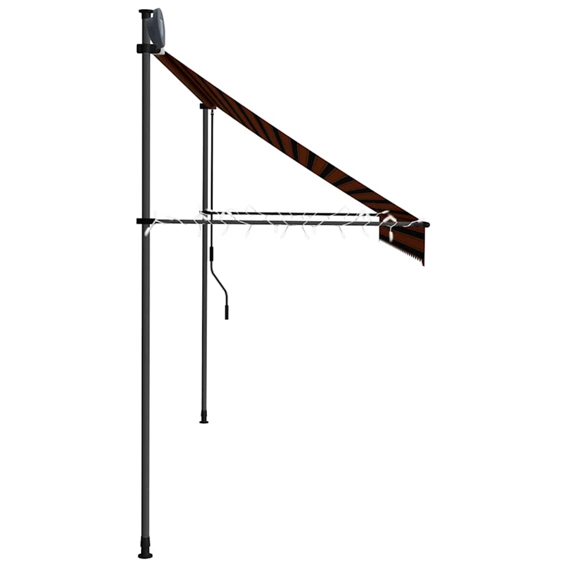 vidaXL Retractable Awning in Orange/Brown
