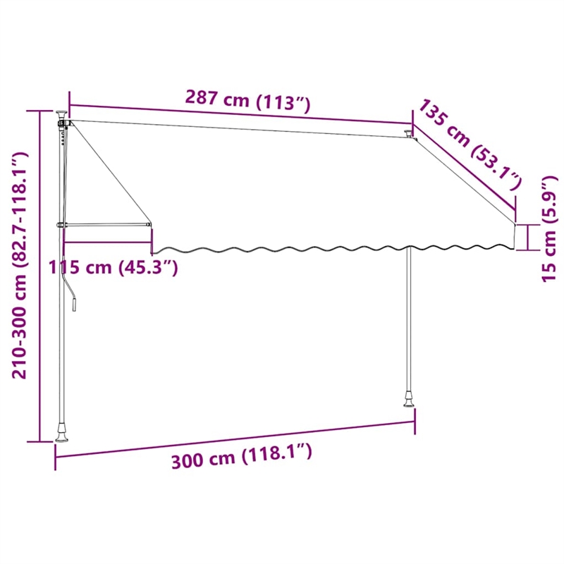 vidaXL Retractable Awning in Orange/Brown