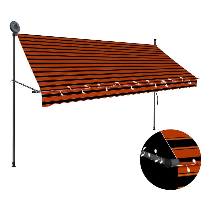 vidaXL Retractable Awning in Orange/Brown