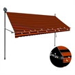 vidaXL Retractable Awning in Orange/Brown