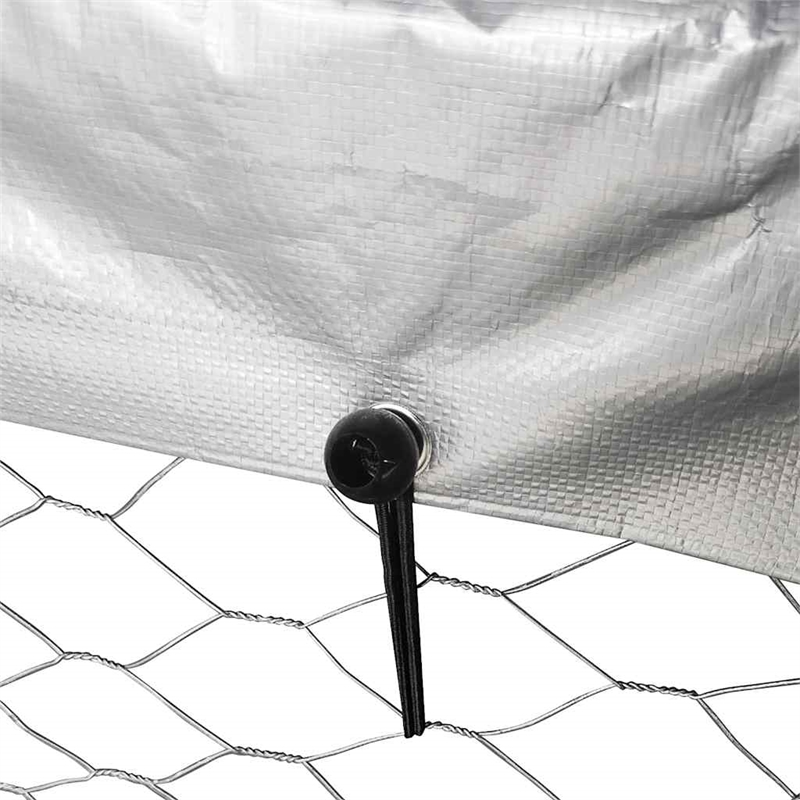 vidaXL Large Galvanized Steel and Polyethylene Dog Kennel in Silver