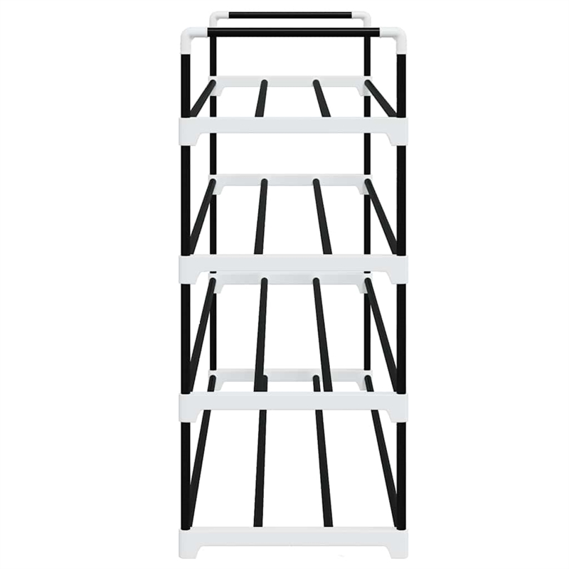vidaXL Metal and Plastic Medium Shoe Rack in Black