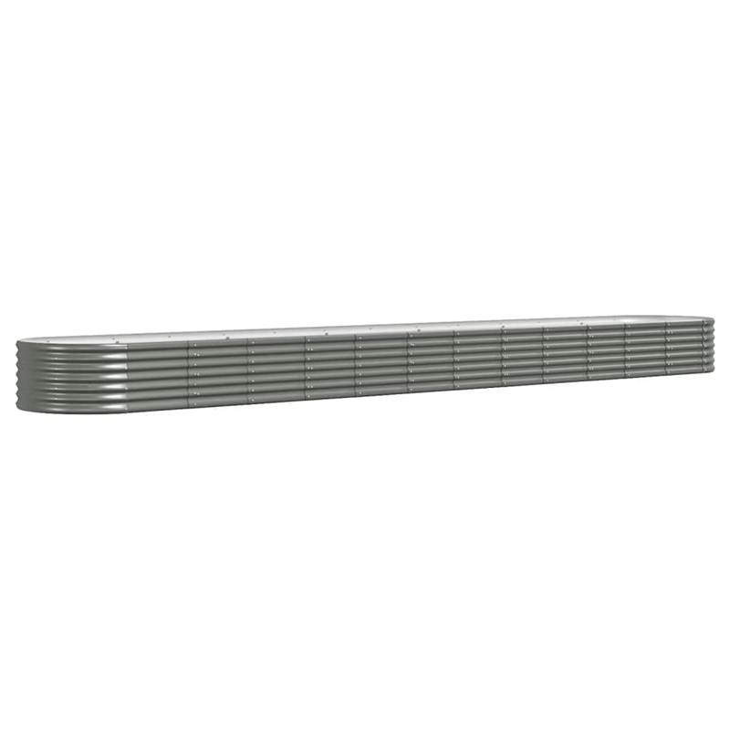 vidaXL Large Powder-Coated Steel Raised Garden Bed in Gray