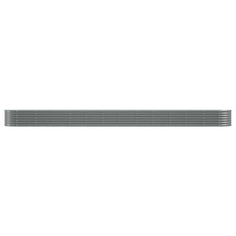 vidaXL Large Powder-Coated Steel Raised Garden Bed in Gray