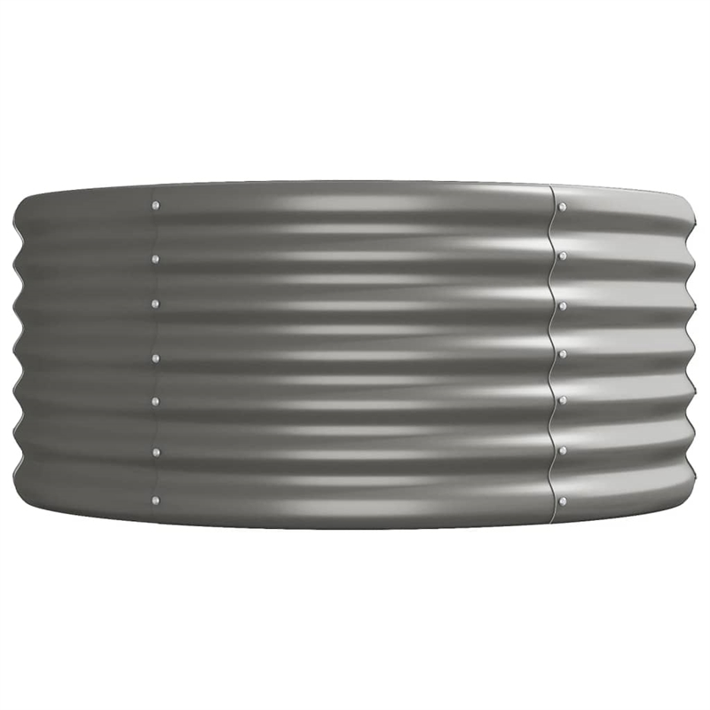 vidaXL Large Powder-Coated Steel Raised Garden Bed in Gray