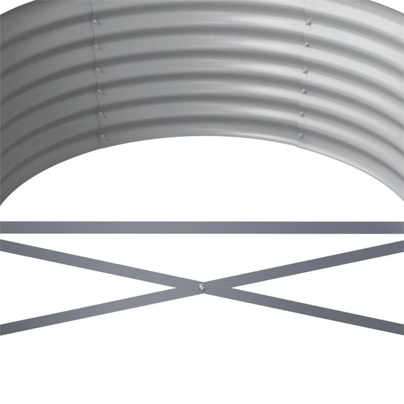 vidaXL Large Powder-Coated Steel Raised Garden Bed in Gray