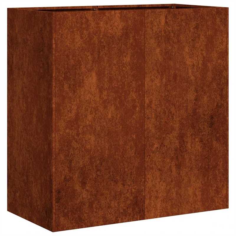 vidaXL Steel Garden Planter in Rusty Brown