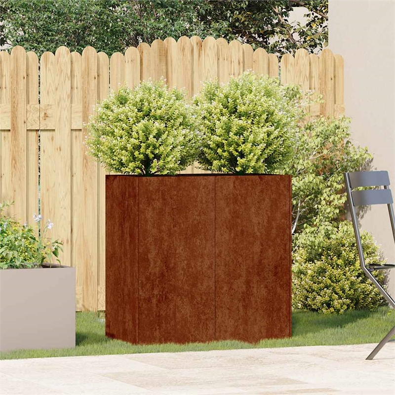 vidaXL Steel Garden Planter in Rusty Brown