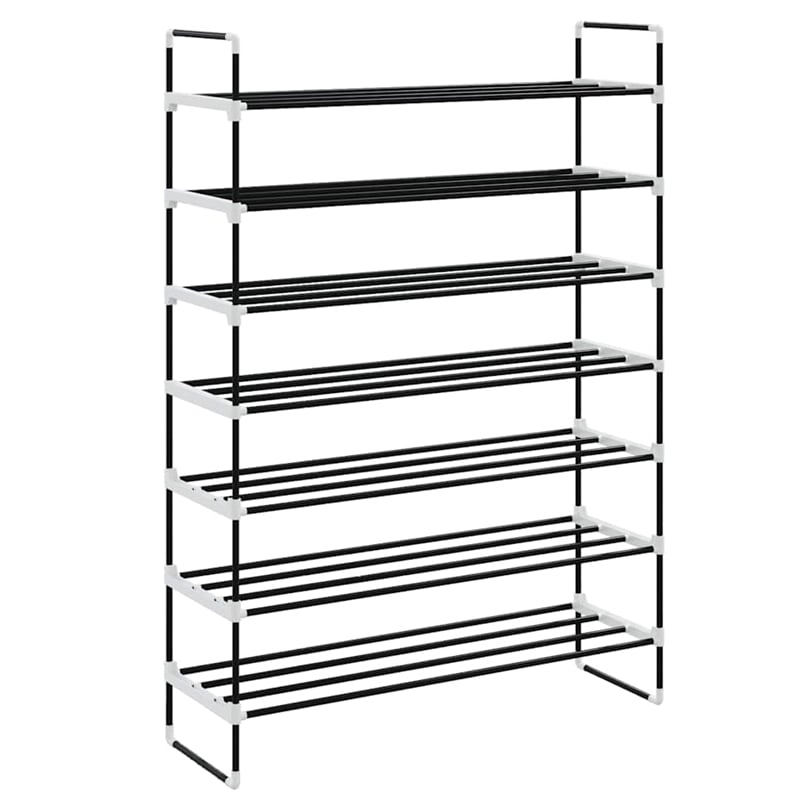 vidaXL Metal and Plastic Large Shoe Rack in Black