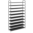 vidaXL Metal and Non-Woven Fabric Lightweight Shoe Rack in Black