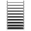 vidaXL Metal and Non-Woven Fabric Lightweight Shoe Rack in Black