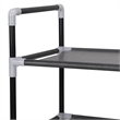 vidaXL Metal and Non-Woven Fabric Lightweight Shoe Rack in Black