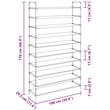 vidaXL Metal and Non-Woven Fabric Lightweight Shoe Rack in Black