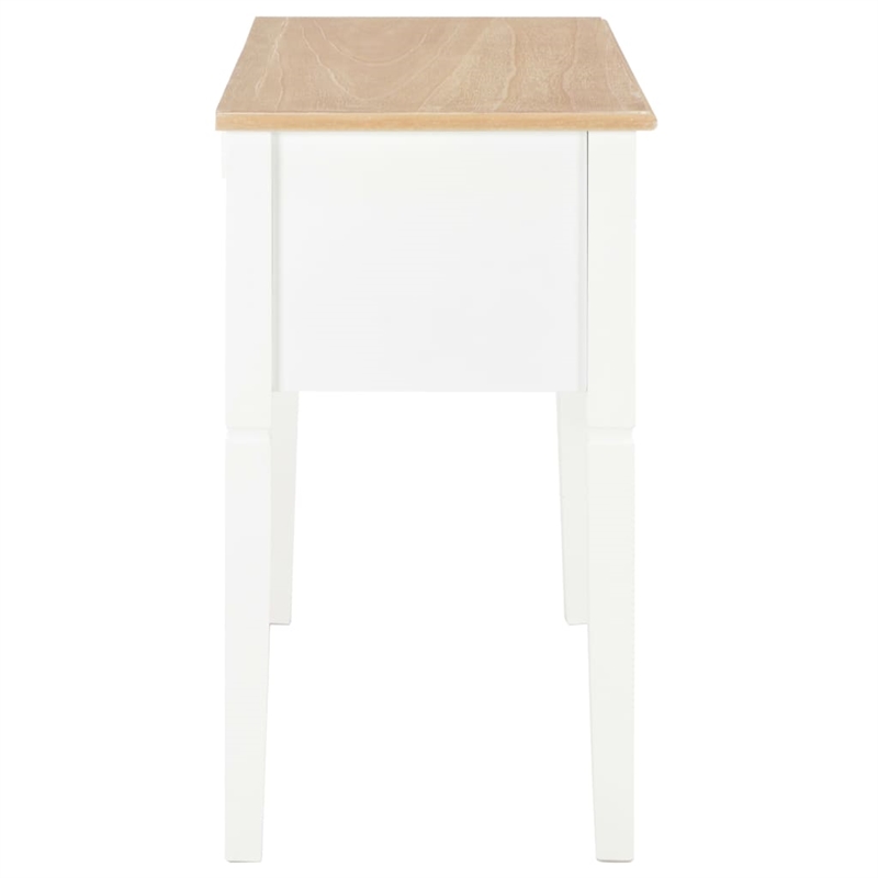 vidaXL Pinewood Standard Writing Desk in White/Brown