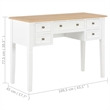 vidaXL Pinewood Standard Writing Desk in White/Brown