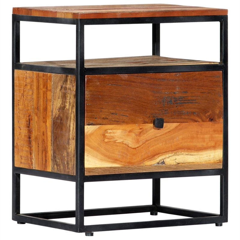 vidaXL Solid Reclaimed Wood Small Bedside Cabinet in Multicolor