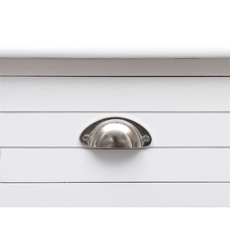 vidaXL Solid Paulownia Wood Desk in White