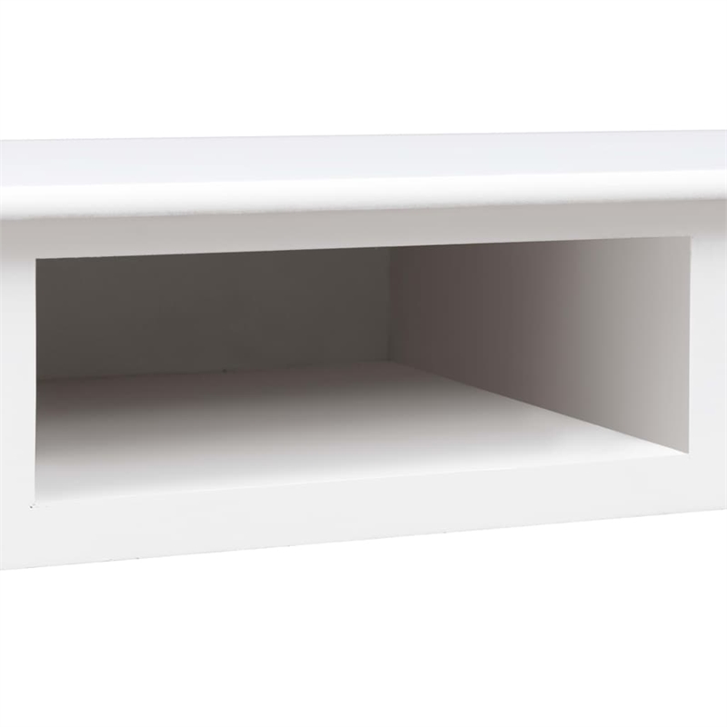 vidaXL Solid Paulownia Wood Desk in White