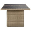 vidaXL PE Rattan and Powder-Coated Steel Dining Table in Brown/Black