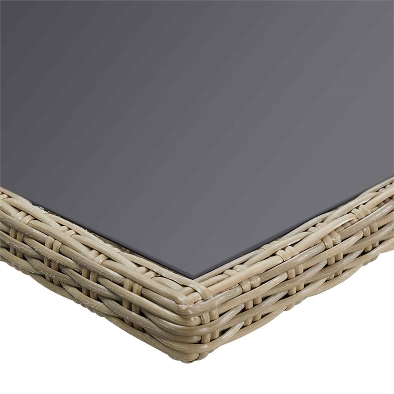 vidaXL PE Rattan and Powder-Coated Steel Dining Table in Brown/Black