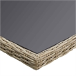 vidaXL PE Rattan and Powder-Coated Steel Dining Table in Brown/Black