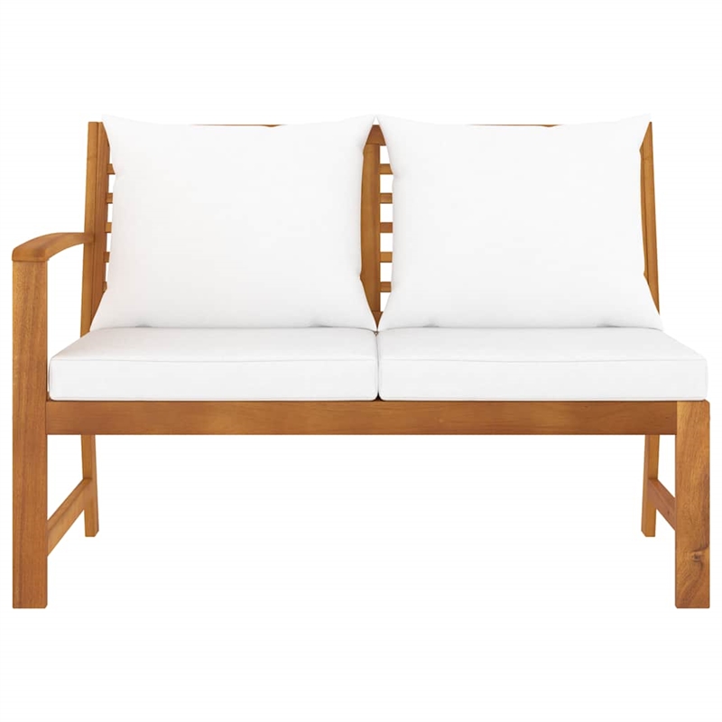 vidaXL Solid Acacia Wood Garden Bench in Brown/Cream