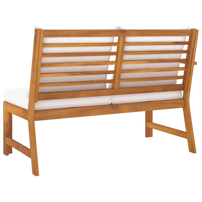 vidaXL Solid Acacia Wood Garden Bench in Brown/Cream