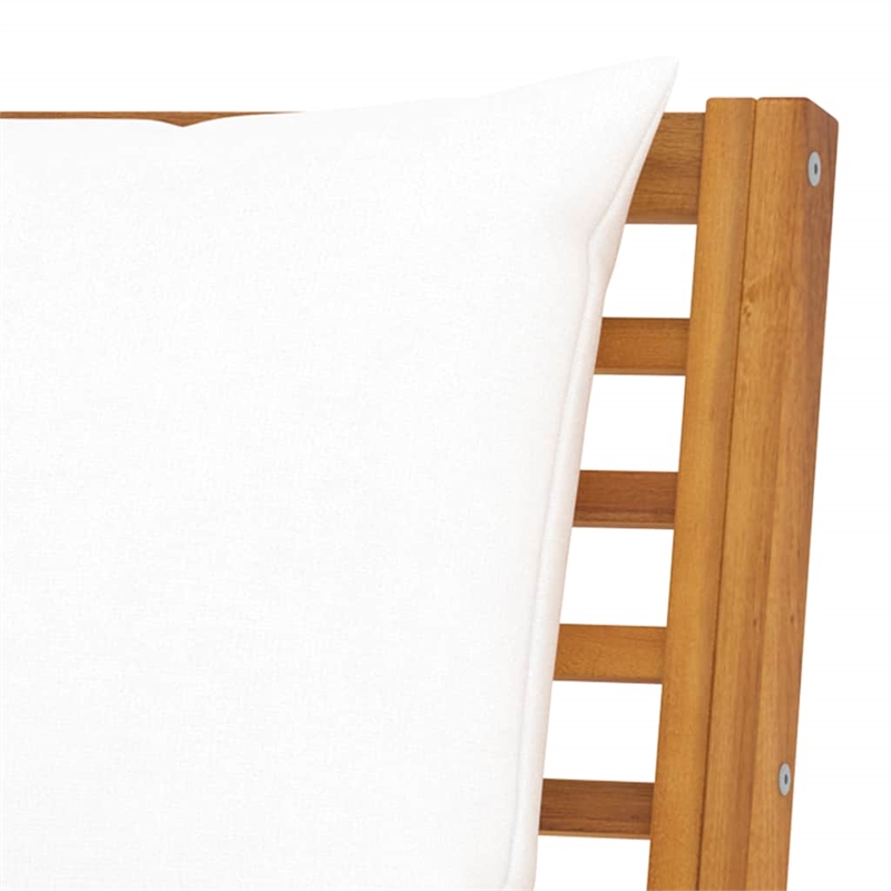 vidaXL Solid Acacia Wood Garden Bench in Brown/Cream