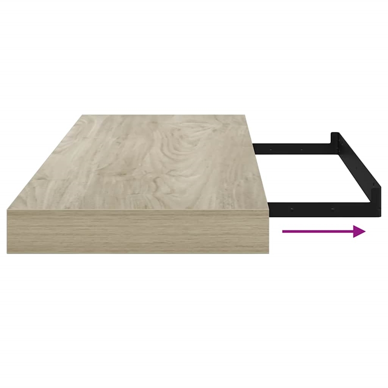 vidaXL MDF Floating Wall Shelf in Oak