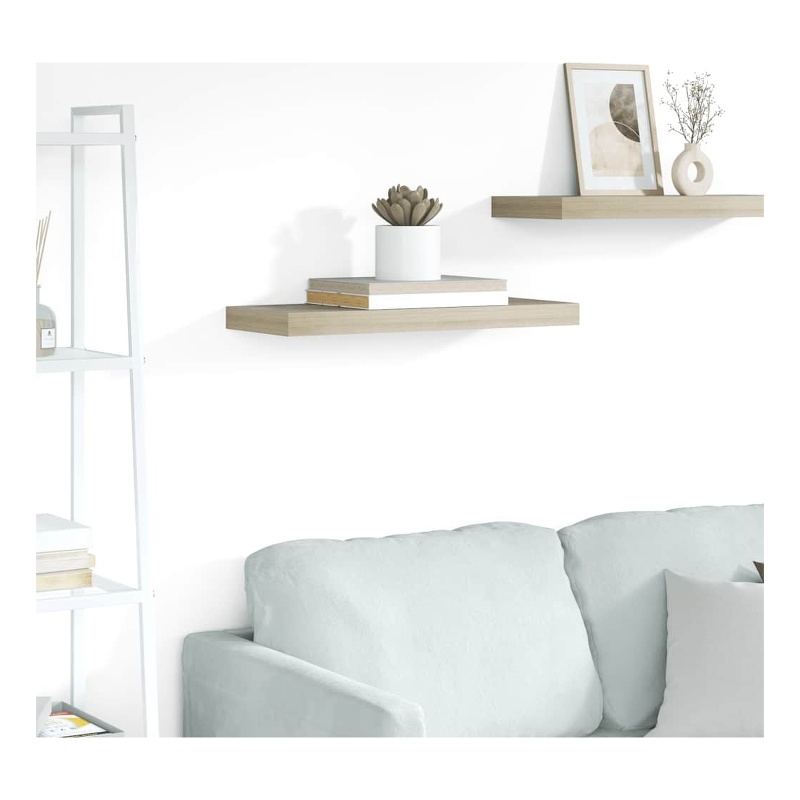 vidaXL MDF Floating Wall Shelf in Oak