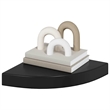 vidaXL MDF and Metal Corner Shelf in Black Honeycomb