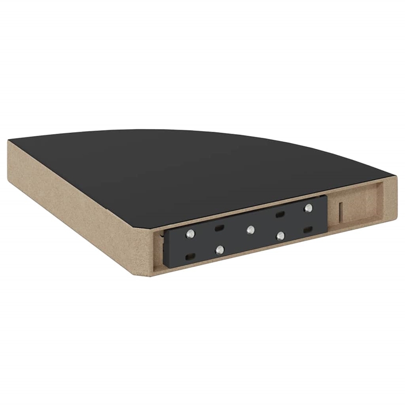 vidaXL MDF and Metal Corner Shelf in Black Honeycomb