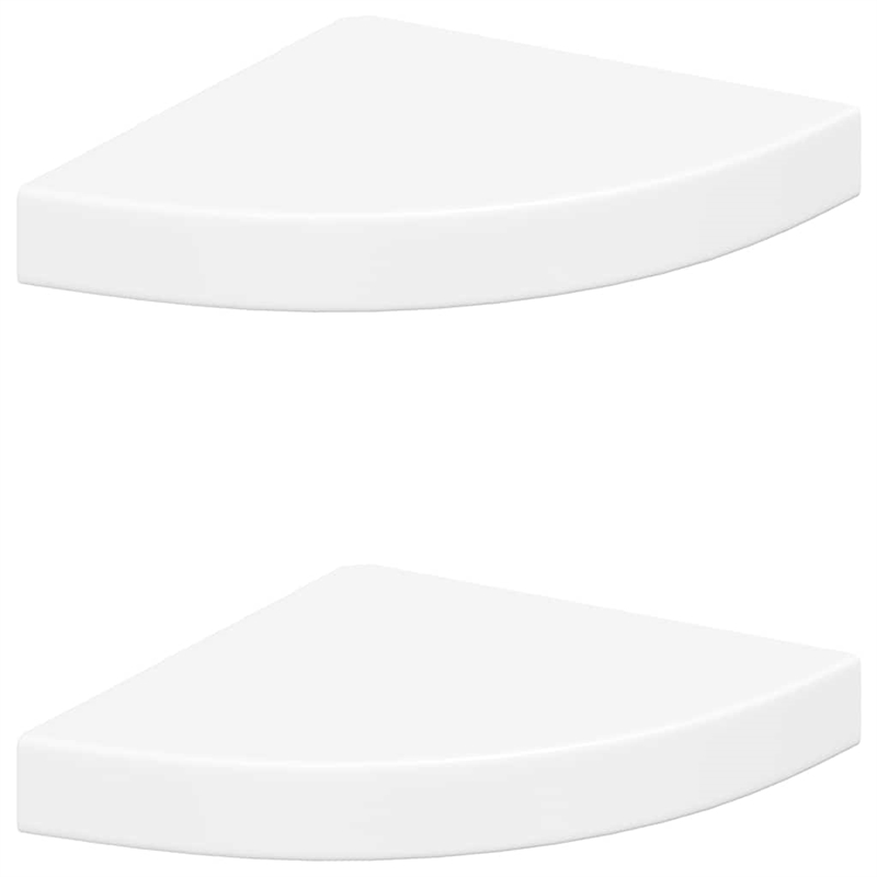 vidaXL MDF and Metal Corner Shelf in White Honeycomb (Set of 2)