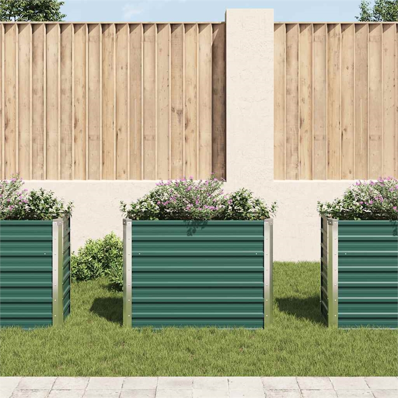 vidaXL Galvanized Steel Raised Garden Bed in Gray