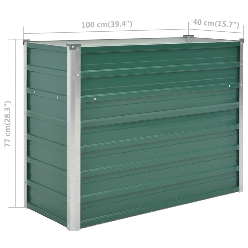 vidaXL Galvanized Steel Raised Garden Bed in Gray
