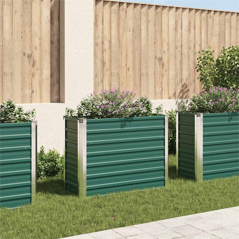 vidaXL Galvanized Steel Raised Garden Bed in Gray