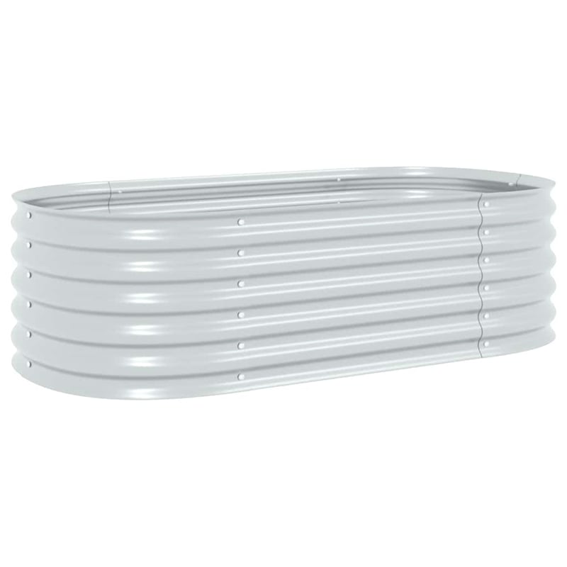 vidaXL Large Galvanized Steel Raised Garden Bed in Silver