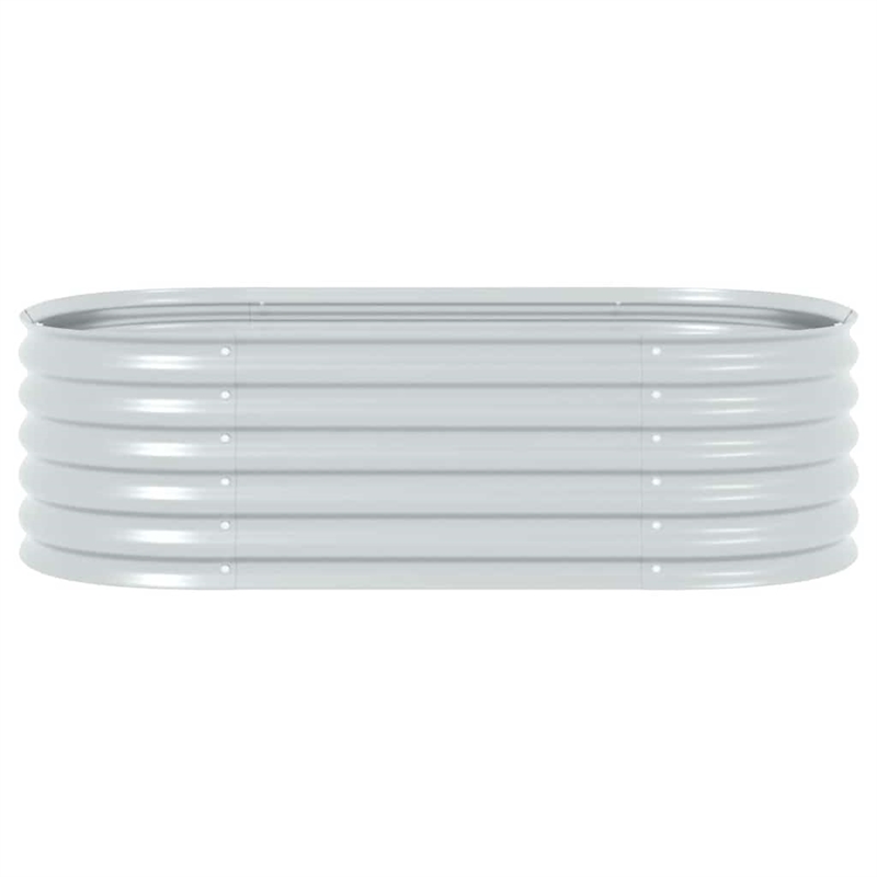 vidaXL Large Galvanized Steel Raised Garden Bed in Silver