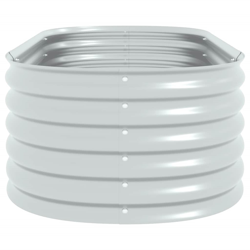 vidaXL Large Galvanized Steel Raised Garden Bed in Silver