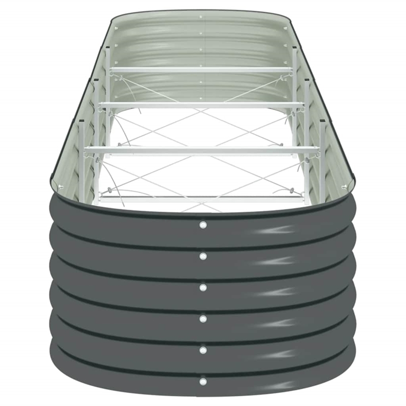 vidaXL Large Galvanized Steel Raised Garden Bed in Gray