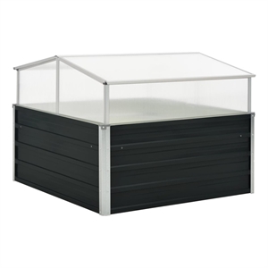 vidaXL Medium Galvanized Steel Garden Planter in Anthracite