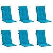 vidaXL Highback Chair Cushion in Blue (Set of 6)