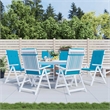 vidaXL Highback Chair Cushion in Blue (Set of 6)
