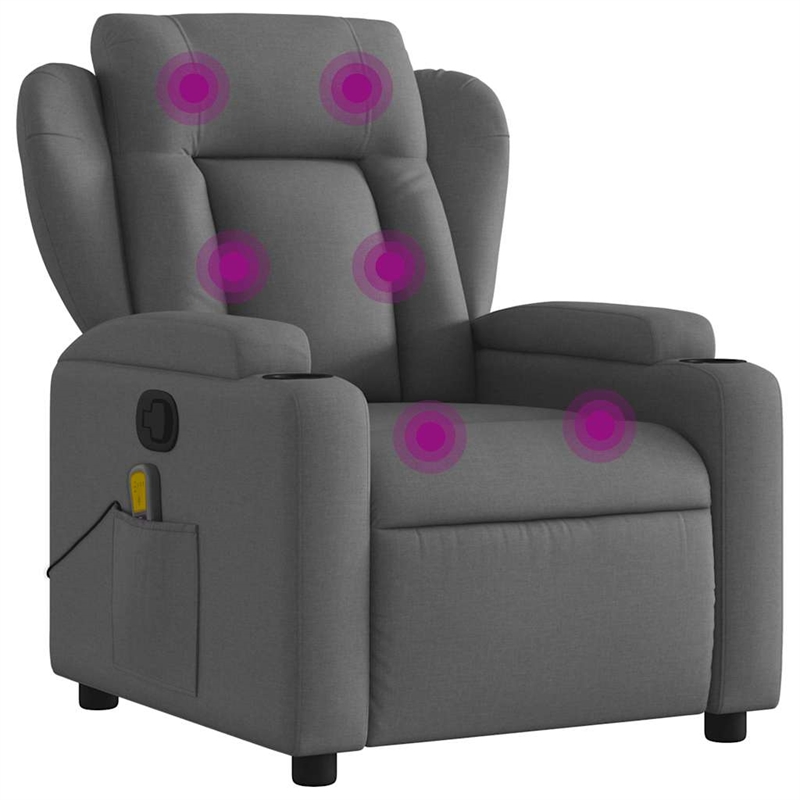 vidaXL Massage Recliner Chair in Dark Gray