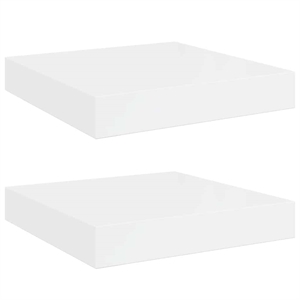 vidaXL MDF and Metal Wall Shelf in White Honeycomb (Set of 2)