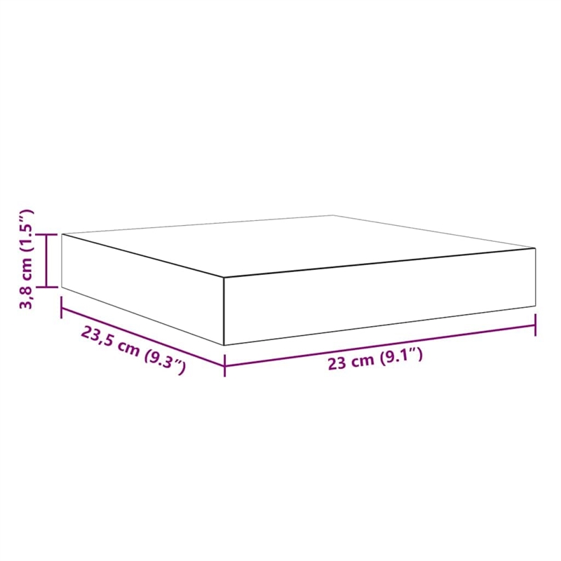 vidaXL MDF and Metal Wall Shelf in Gray Honeycomb (Set of 2)