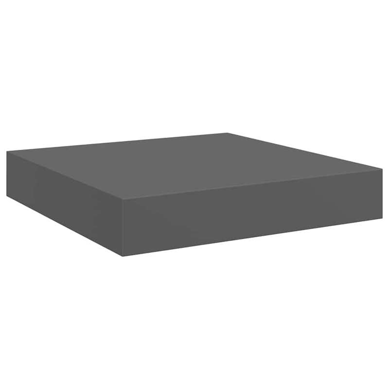 vidaXL MDF and Metal Wall Shelf in Gray Honeycomb (Set of 2)