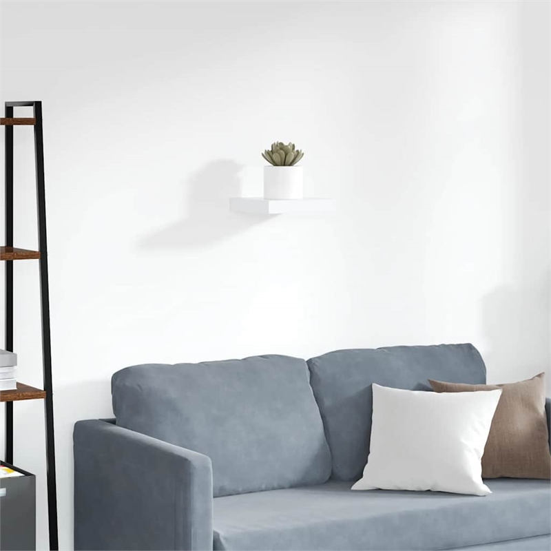 vidaXL MDF and Metal Wall Shelf in White Honeycomb